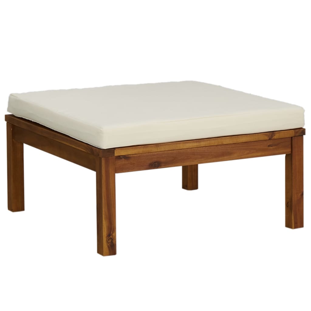 vidaXL 8 Piece Garden Lounge Set with Cream Cushion Solid Acacia Wood