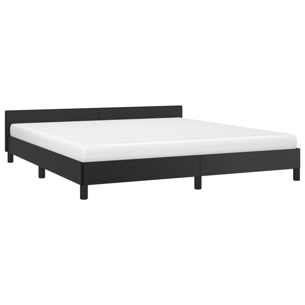 vidaXL Bed Frame with Headboard without Mattress Black 180x200 cm Super King