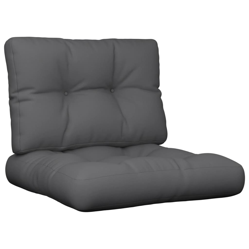 vidaXL Pallet Cushions 2 pcs Anthracite Fabric