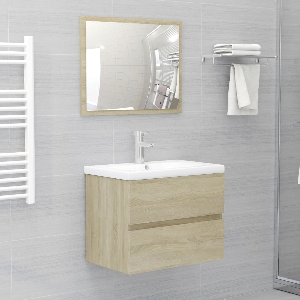 vidaXL Sink Cabinet Sonoma Oak 60x38.5x45 cm Engineered Wood