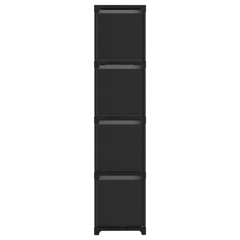 vidaXL 12-Cube Display Shelf with Boxes Black 103x30x141 cm Fabric