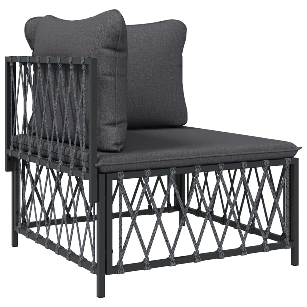 vidaXL 6 Piece Garden Lounge Set with Cushions Anthracite Steel