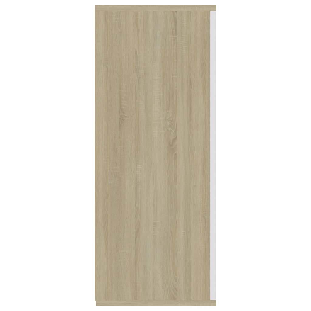 vidaXL Sideboard White and Sonoma Oak 105x30x75 cm Engineered Wood