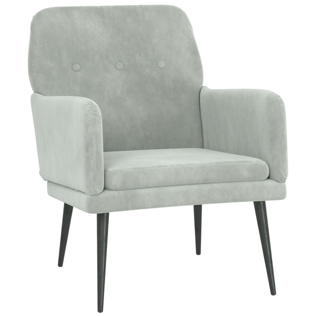 vidaXL Armchair Light Grey 62x79x79 cm Velvet