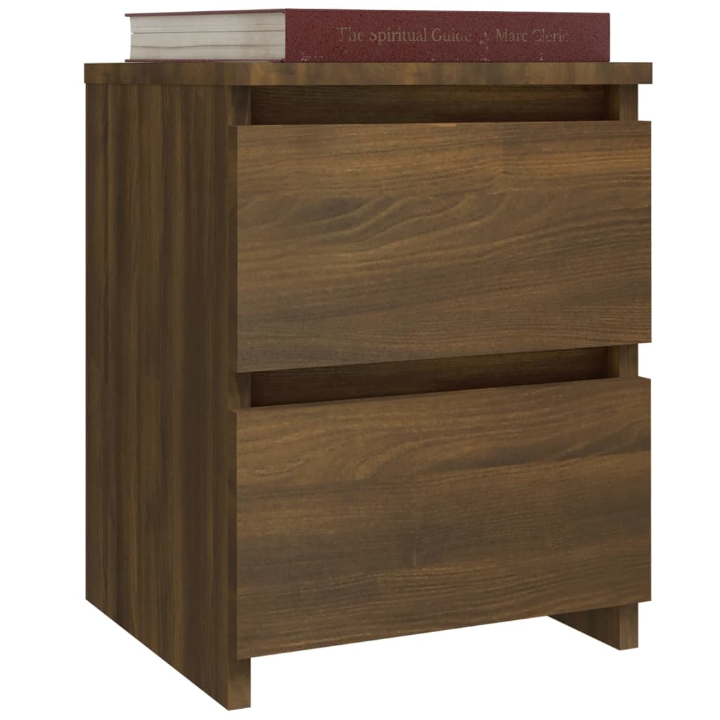 vidaXL Bedside Cabinets 2 pcs Brown Oak 30x30x40 cm Engineered Wood