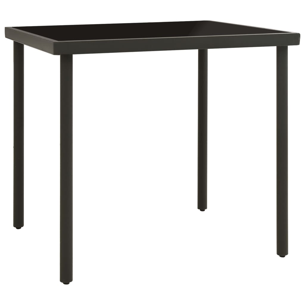 vidaXL Outdoor Dining Table Anthracite 80x80x72 cm Glass and Steel