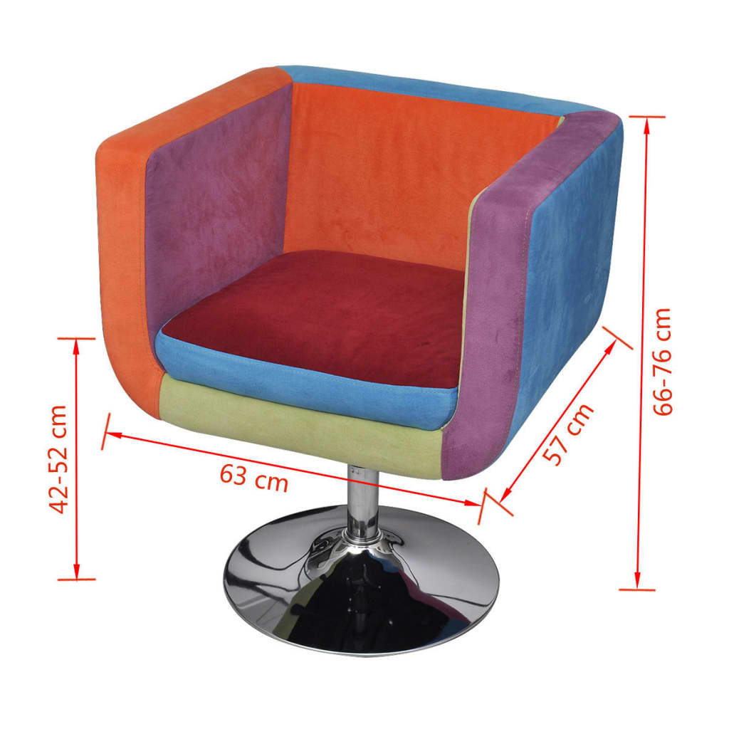 vidaXL Cube Armchair with Patchwork Design Fabric