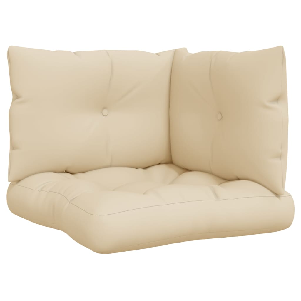 vidaXL Pallet Cushions 3 pcs Beige Fabric
