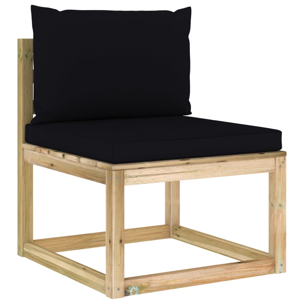 vidaXL 10 Piece Garden Lounge Set with Cushions Impregnated Pinewood