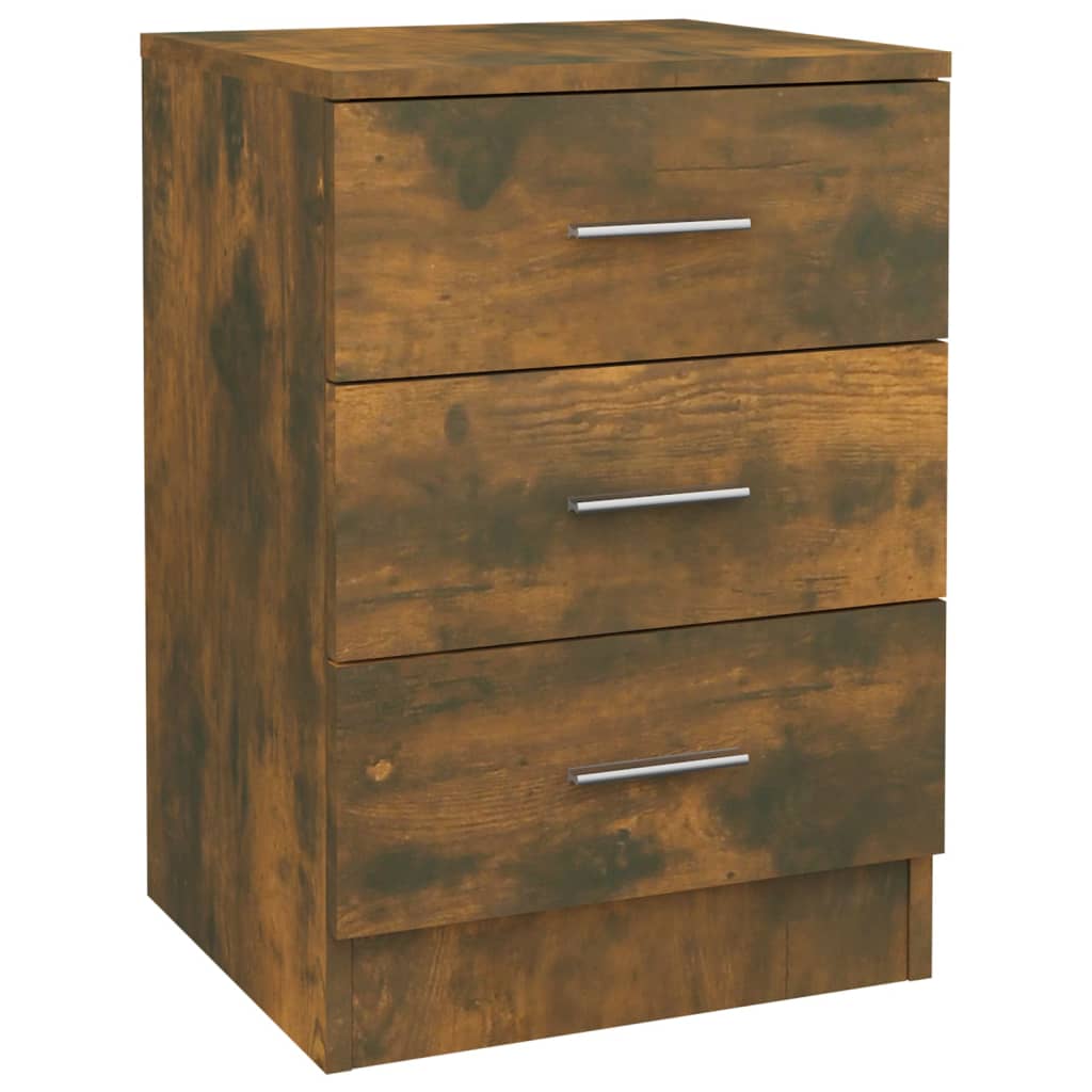 vidaXL Bedside Cabinets 2 pcs Smoked Oak 38x35x56 cm Engineered Wood