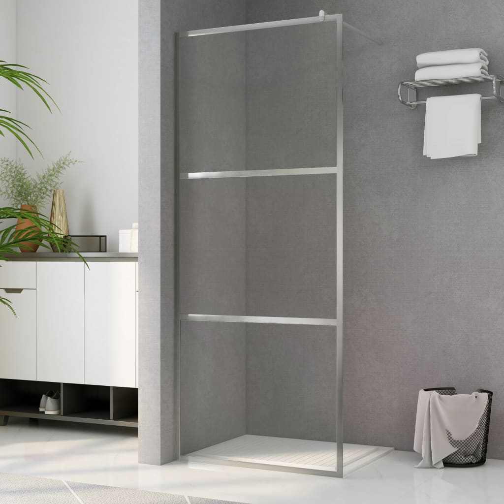 vidaXL Walk-in Shower Wall with Clear ESG Glass 115x195 cm