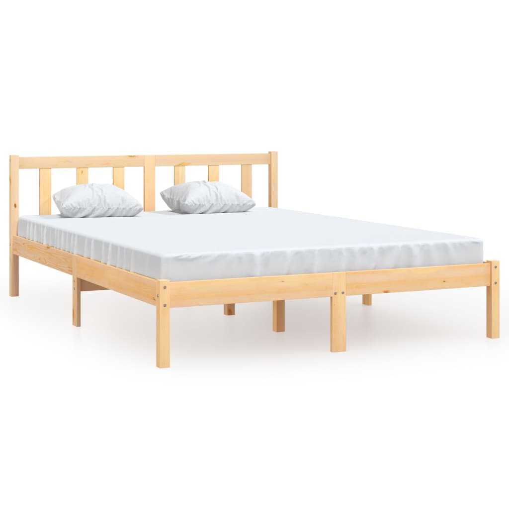 vidaXL Bed Frame without Mattress Solid Wood Pine King Size