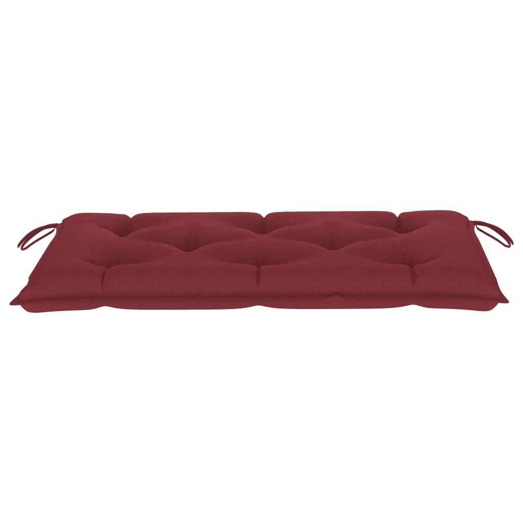 vidaXL Garden Bench with Wine Red Cushion 112 cm Solid Teak Wood