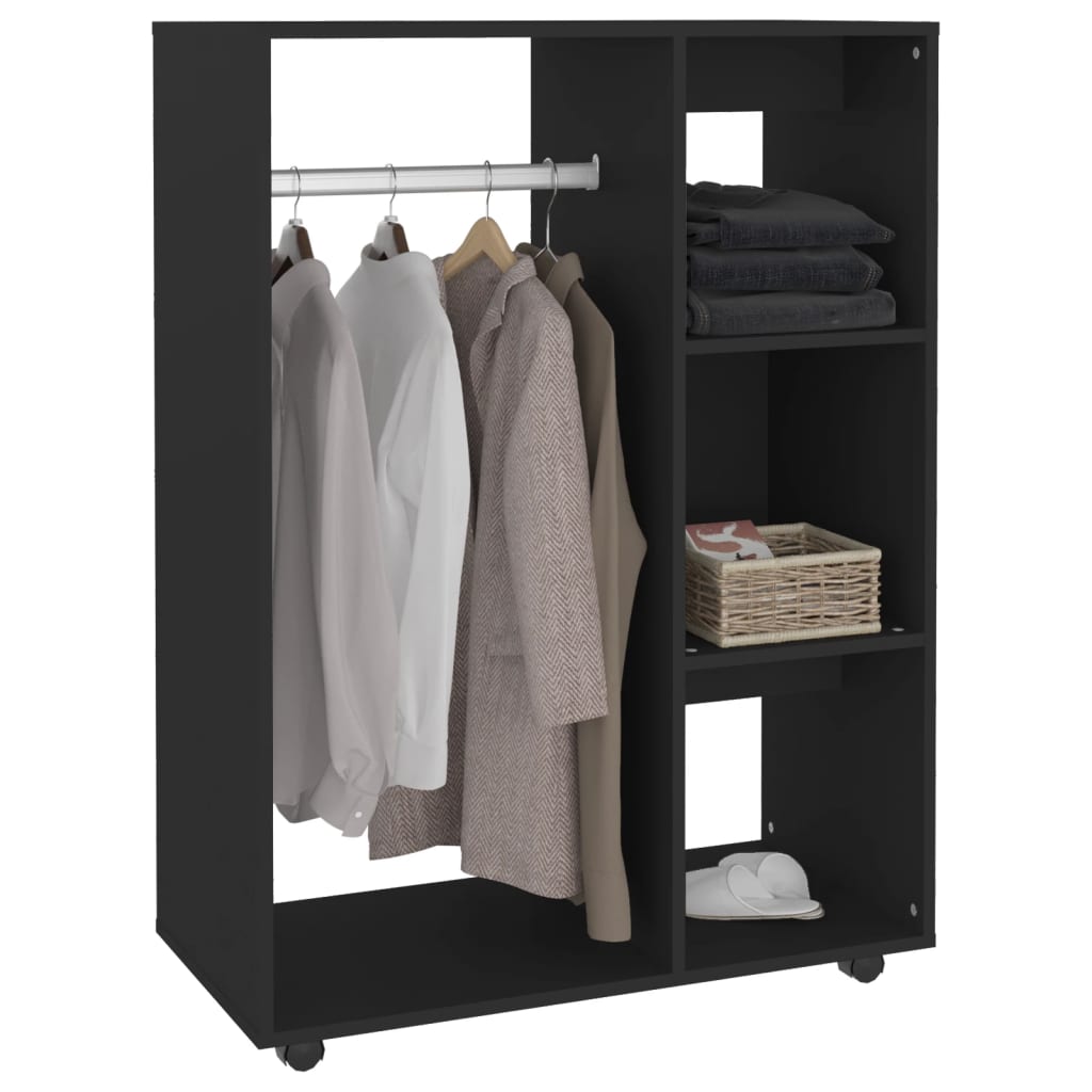 vidaXL Wardrobe Black 80x40x110 cm Engineered Wood