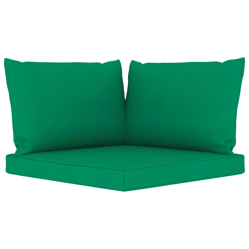 vidaXL 4-Seater Garden Sofa with Green Cushions