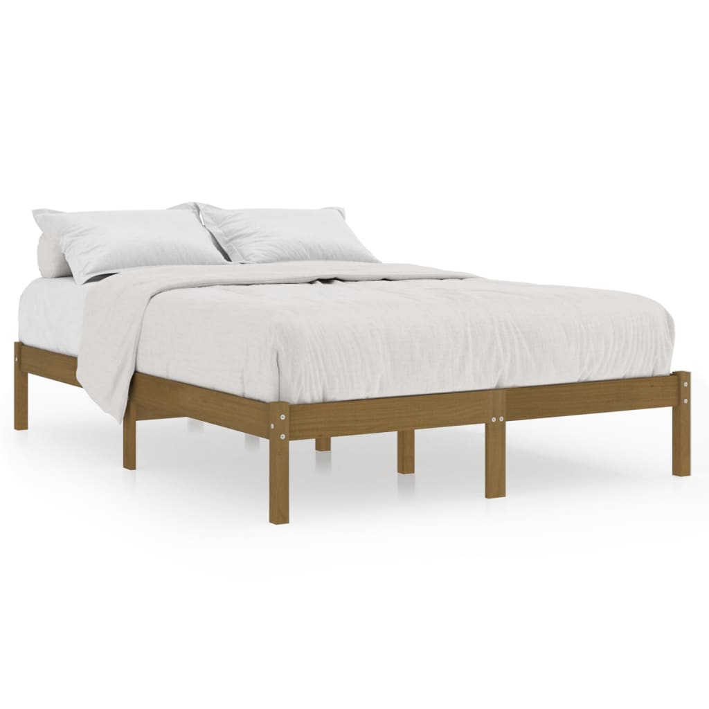 vidaXL Bed Frame without Mattress Honey Brown Solid Wood 140x200 cm