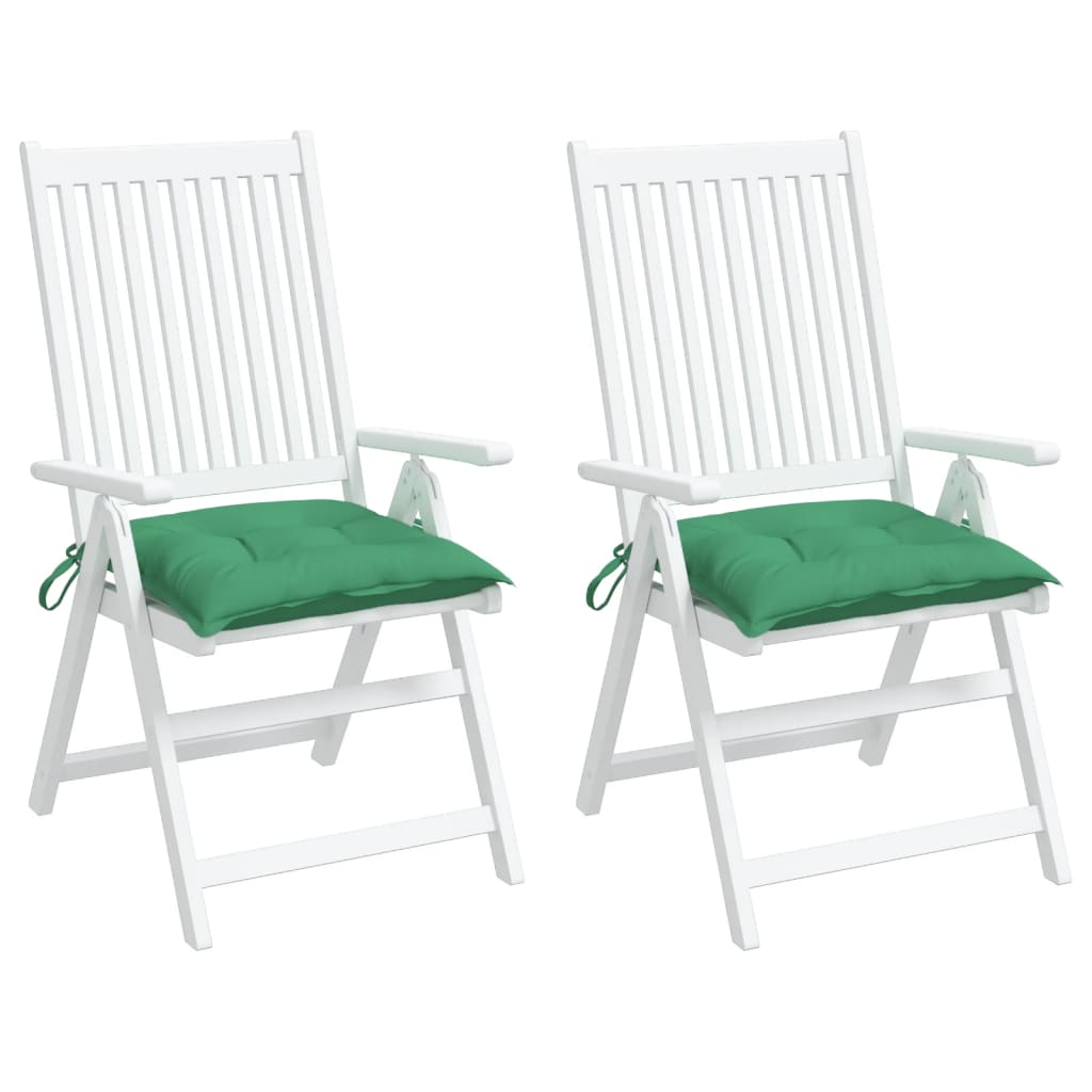 vidaXL Chair Cushions 2 pcs Green 40x40x7 cm Oxford Fabric