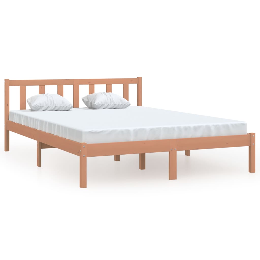vidaXL Bed Frame Honey Brown Solid Pinewood 120x200 cm
