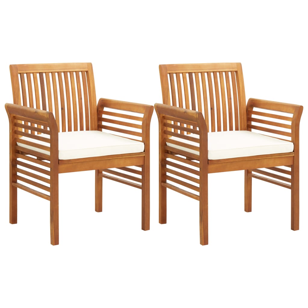 vidaXL 5 Piece Outdoor Dining Set with Cushions Solid Wood Acacia