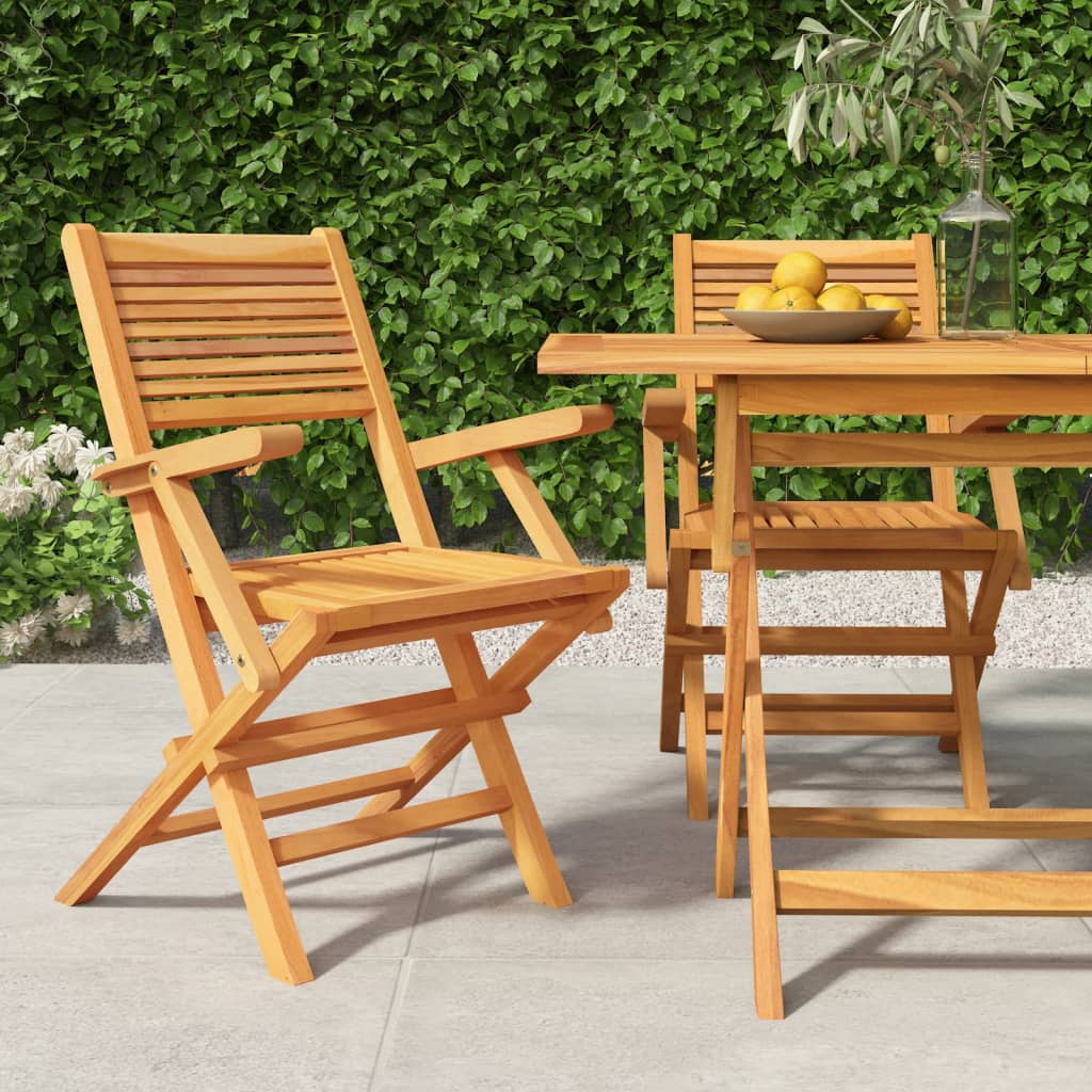 vidaXL Folding Garden Chairs 2 pcs 55x62x90 cm Solid Wood Teak