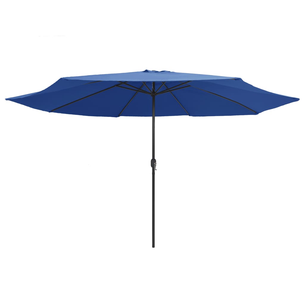 vidaXL Outdoor Parasol with Metal Pole 390 cm Azure Blue