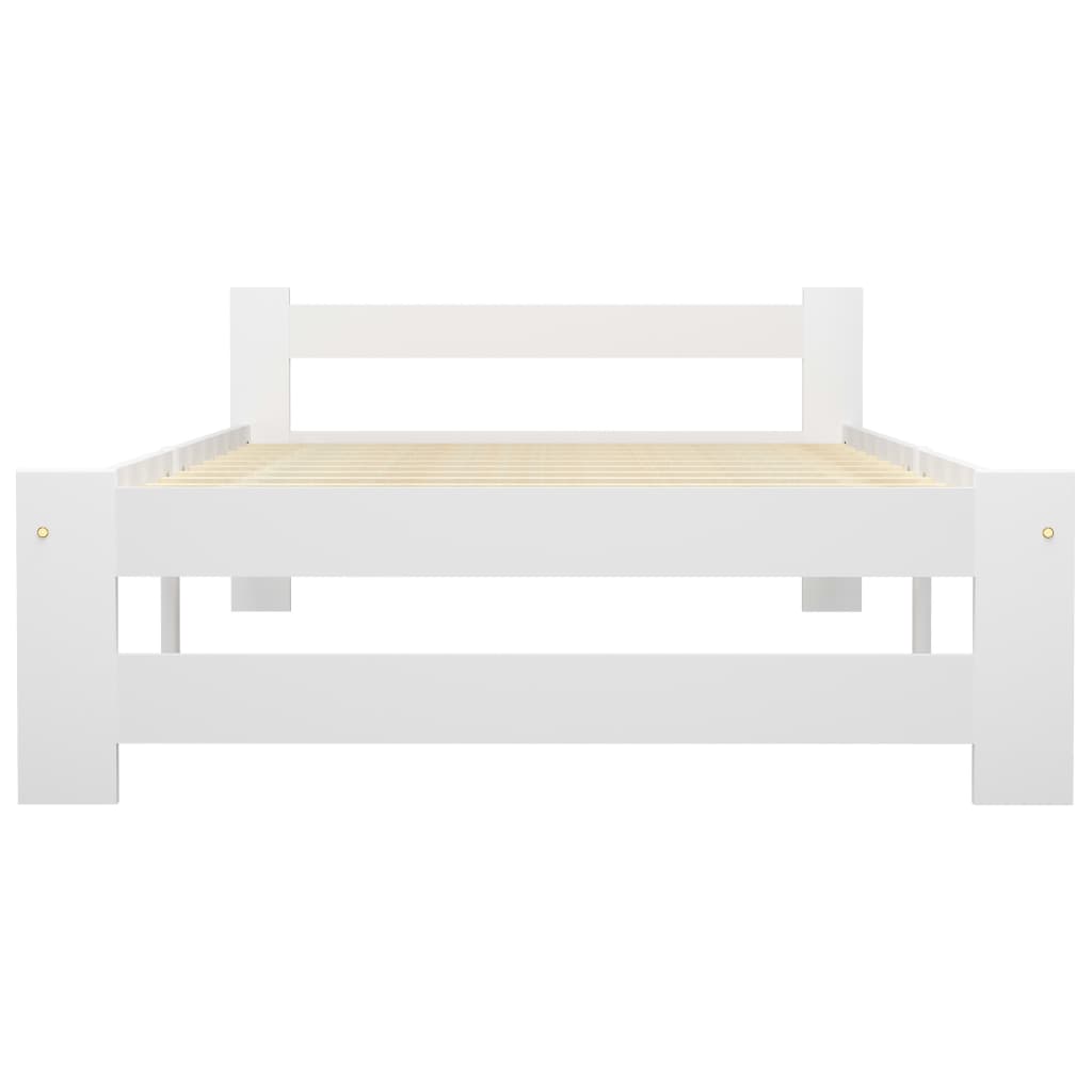 vidaXL Bed Frame without Mattress White Solid Pine Wood 90x200 cm