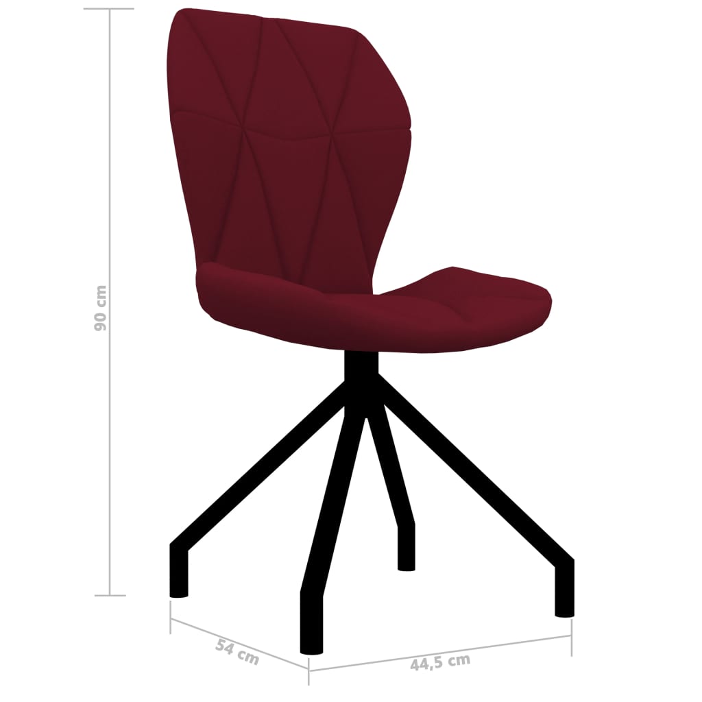 vidaXL Dining Chairs 2 pcs Wine Red Faux Leather