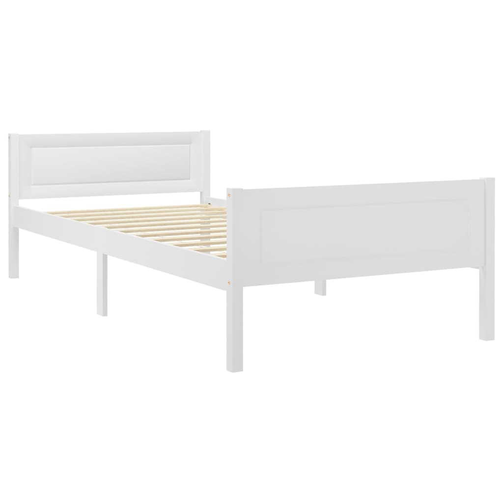 vidaXL Bed Frame Solid Pinewood White 100x200 cm