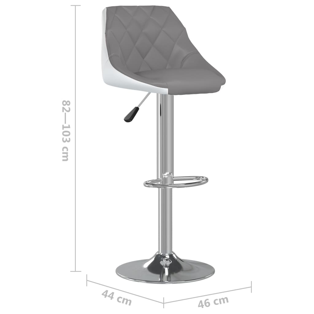 vidaXL Bar Stools 2 pcs Grey and White Faux Leather