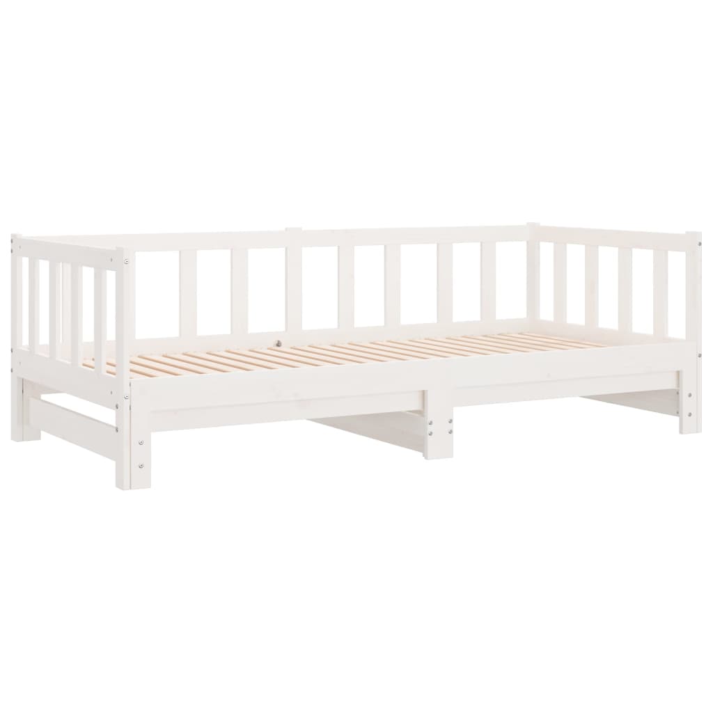 vidaXL Pull-out Day Bed without Mattress White 2x(90x200) cm