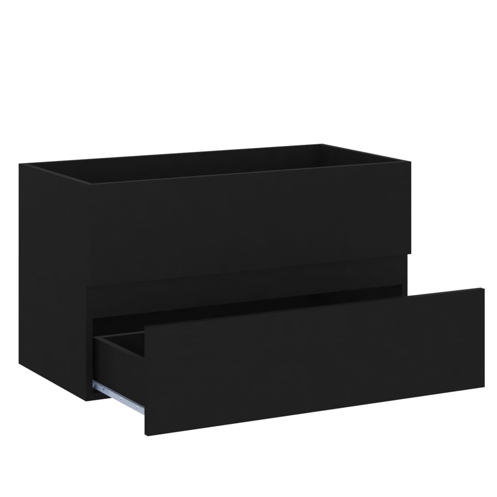 vidaXL Sink Cabinet Black 80x38.5x45 cm Engineered Wood