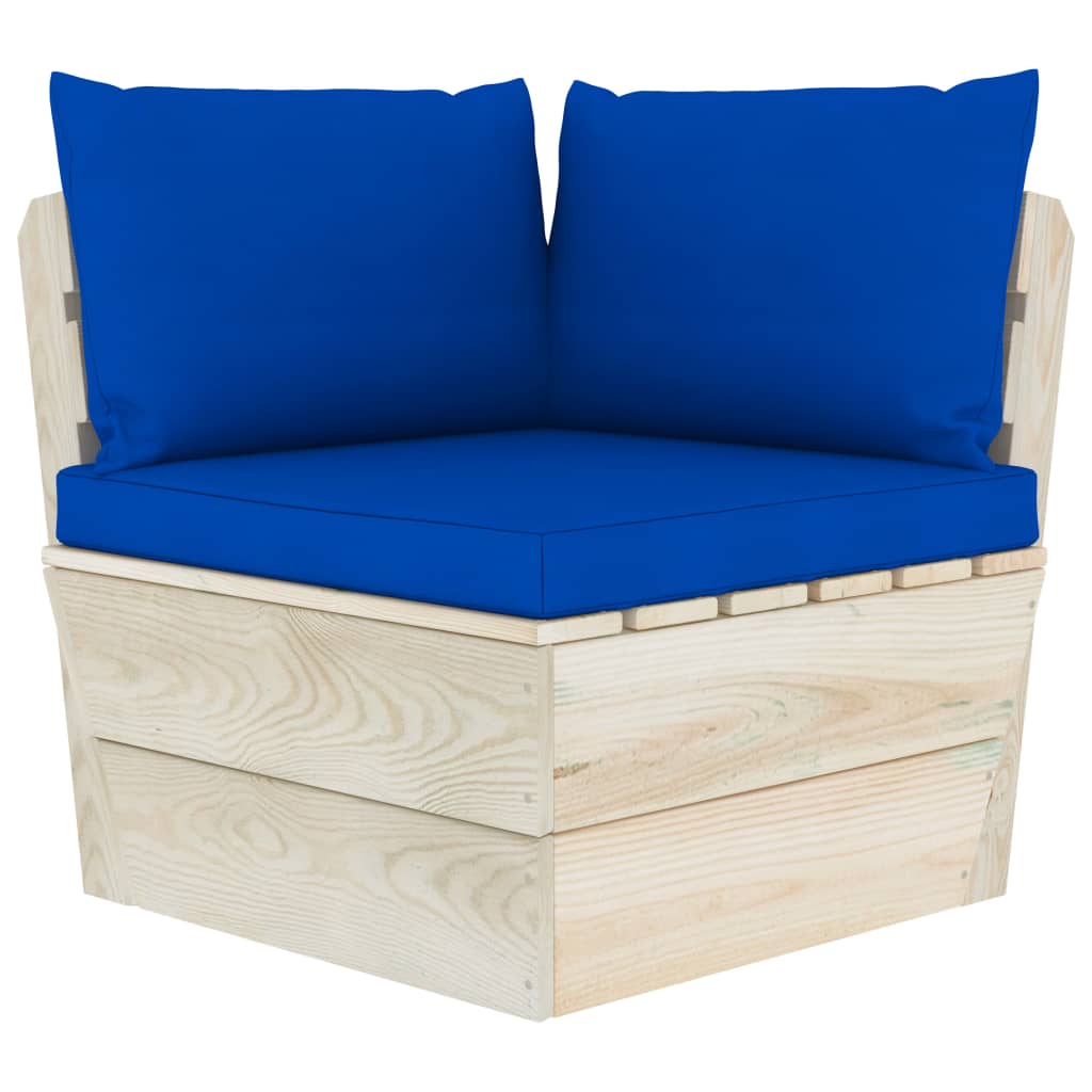 vidaXL 4 Piece Garden Pallet Lounge Set with Cushions Spruce Wood