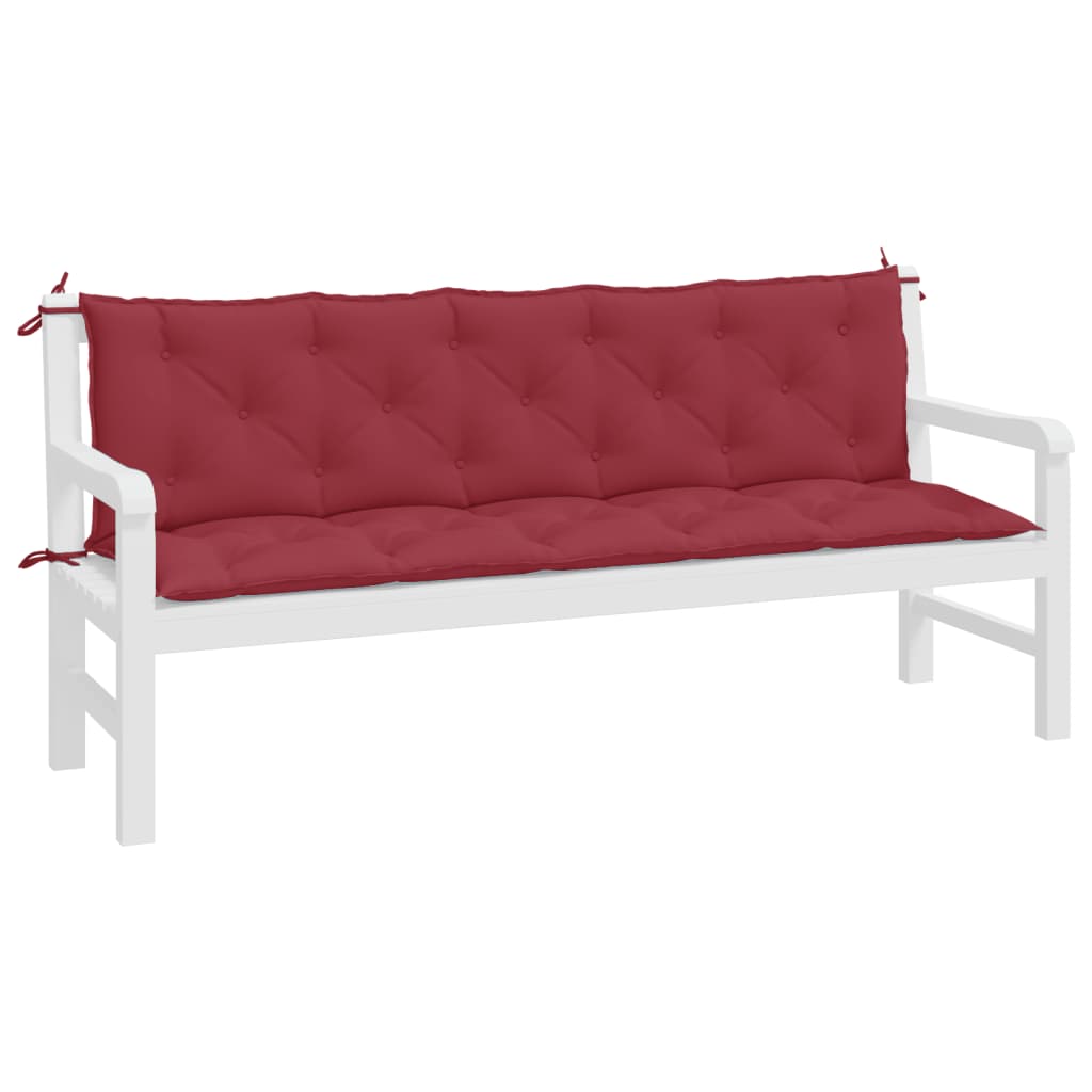 vidaXL Garden Bench Cushions 2 pcs Wine Red 180x50x7cm Oxford Fabric