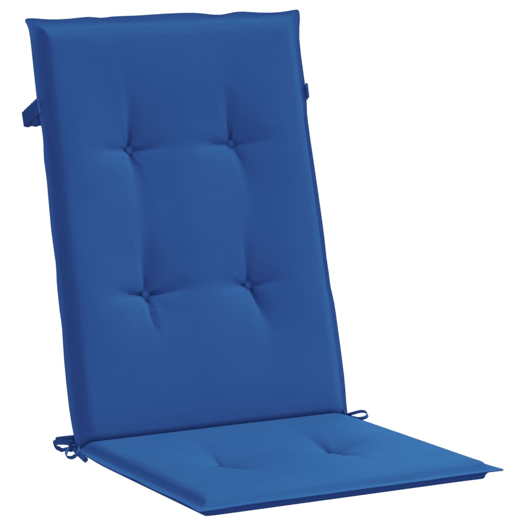 vidaXL Garden Highback Chair Cushions 4 pcs Royal Blue 120x50x3 cm Fabric