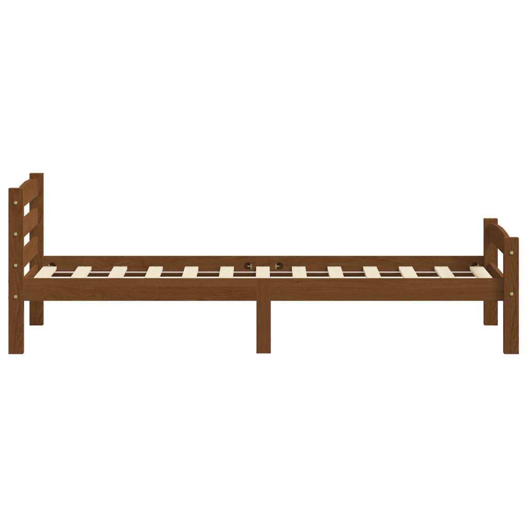 vidaXL Bed Frame without Mattress Honey Brown Solid Pinewood 90x200 cm