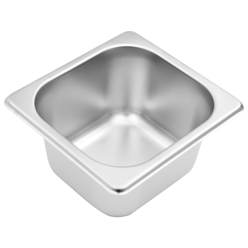 vidaXL Gastronorm Container Holder with 6 GN 1/6 Pan Stainless Steel