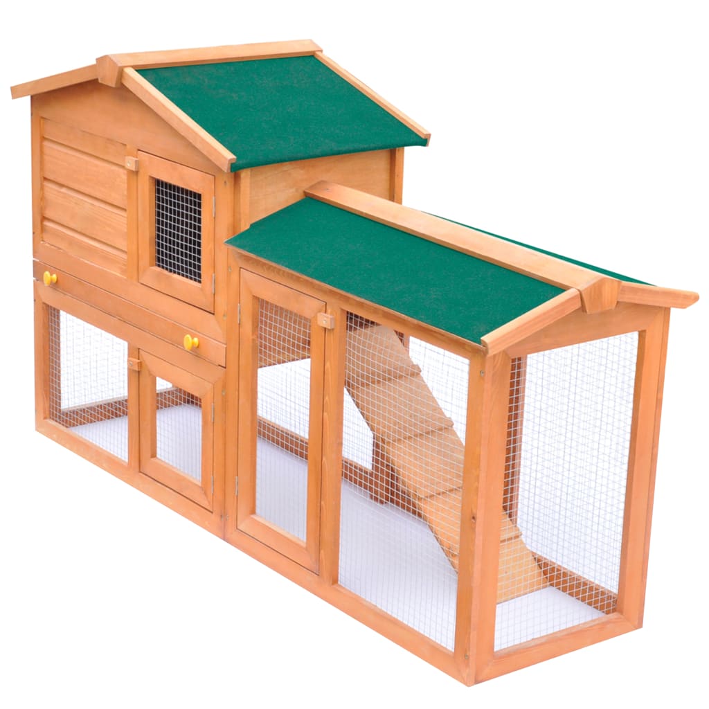 vidaXL Outdoor Large Rabbit Hutch Small Animal House Pet Cage Wood |  