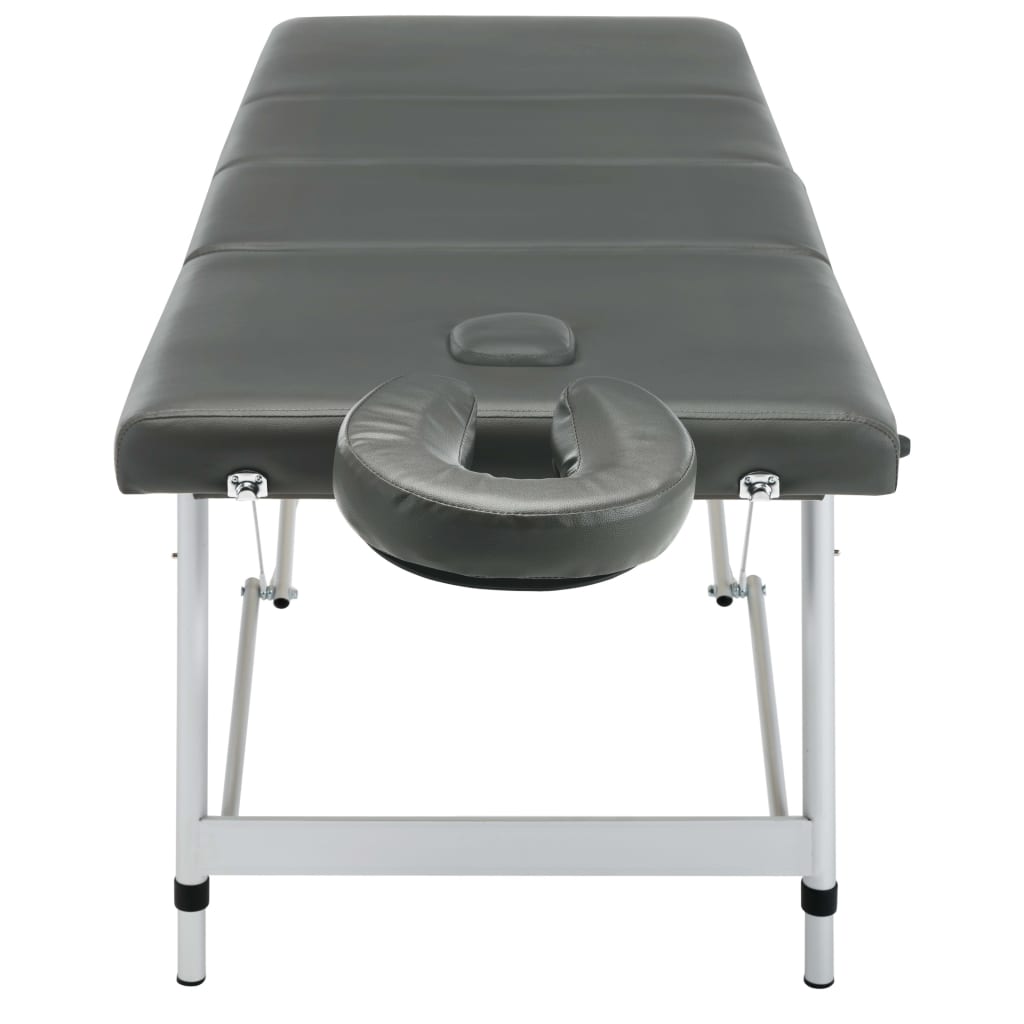 vidaXL Massage Table with 4 Zones Aluminium Frame Anthracite 186x68 cm