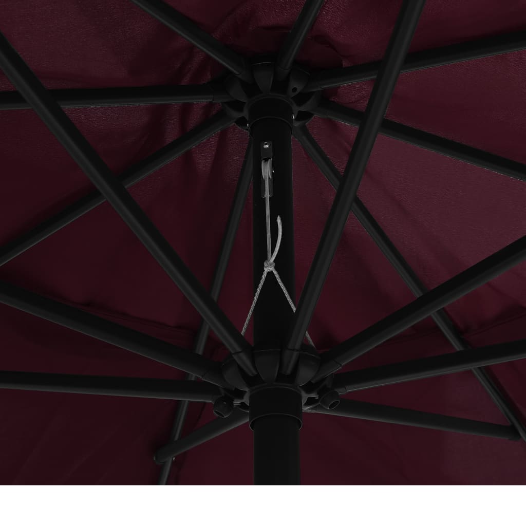 vidaXL Outdoor Parasol with Metal Pole 390 cm Bordeaux Red