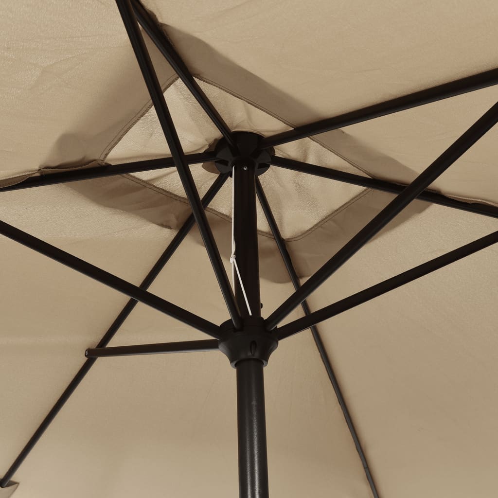 vidaXL Outdoor Parasol with Metal Pole 300x200 cm Taupe