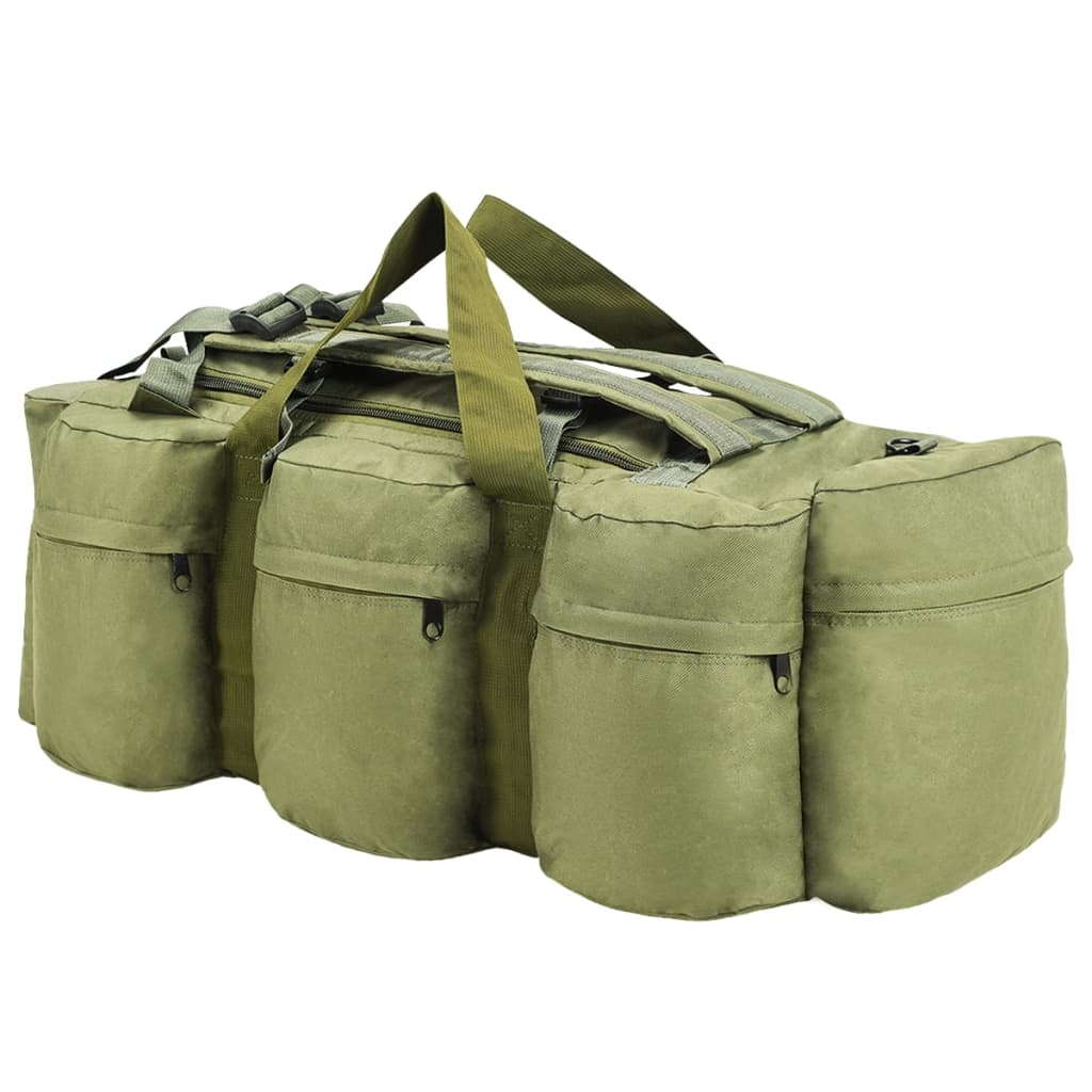 vidaXL 3-in-1 Army-Style Duffel Bag 90 L Olive Green