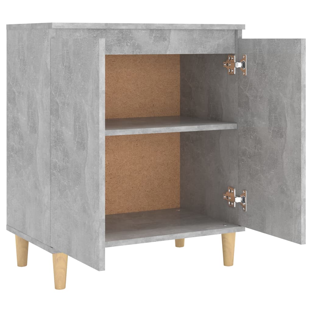 vidaXL Sideboard&Solid Wood Legs Concrete Grey 60x35x70 cm Engineered Wood