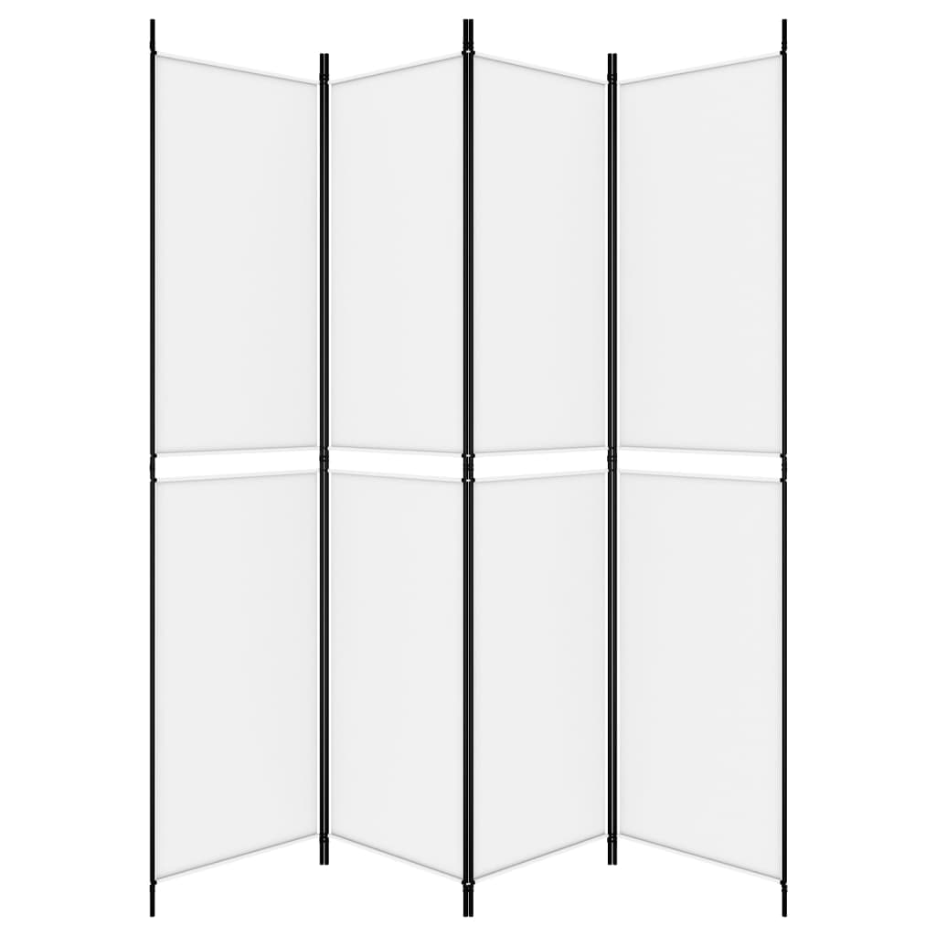 vidaXL 4-Panel Room Divider White 200x220 cm Fabric