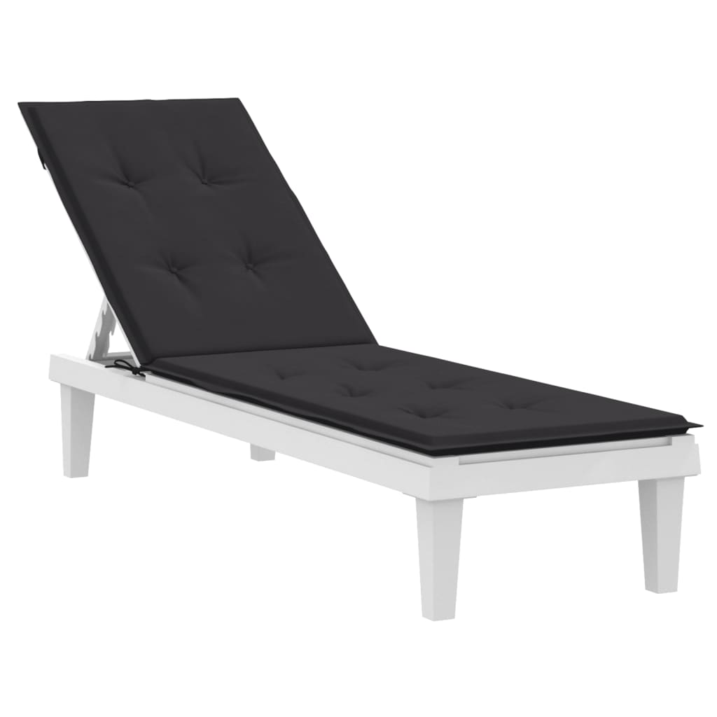 vidaXL Deck Chair Cushion Black (75+105)x50x3 cm