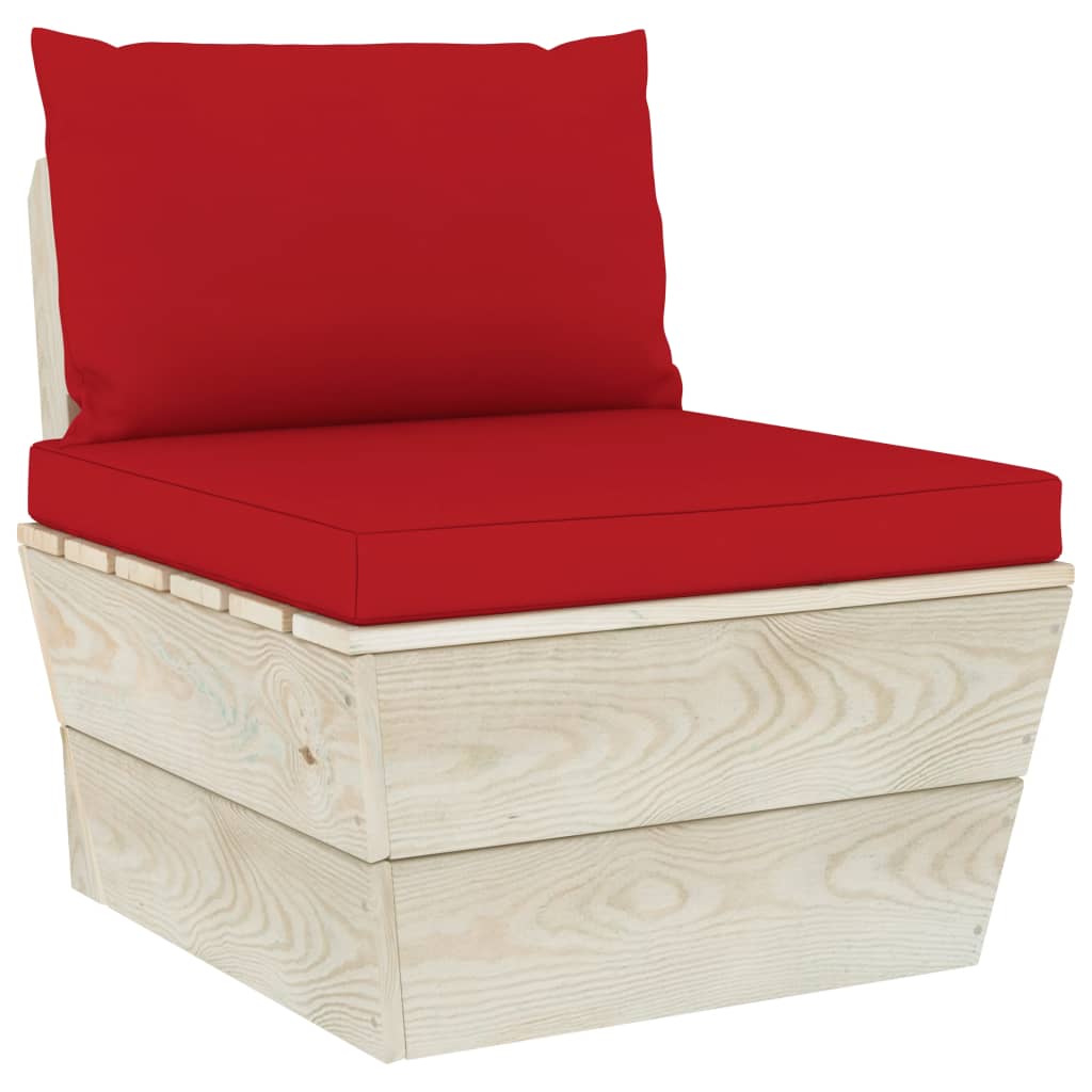 vidaXL Garden 3-Seater Pallet Sofa with Cushions Spruce Wood