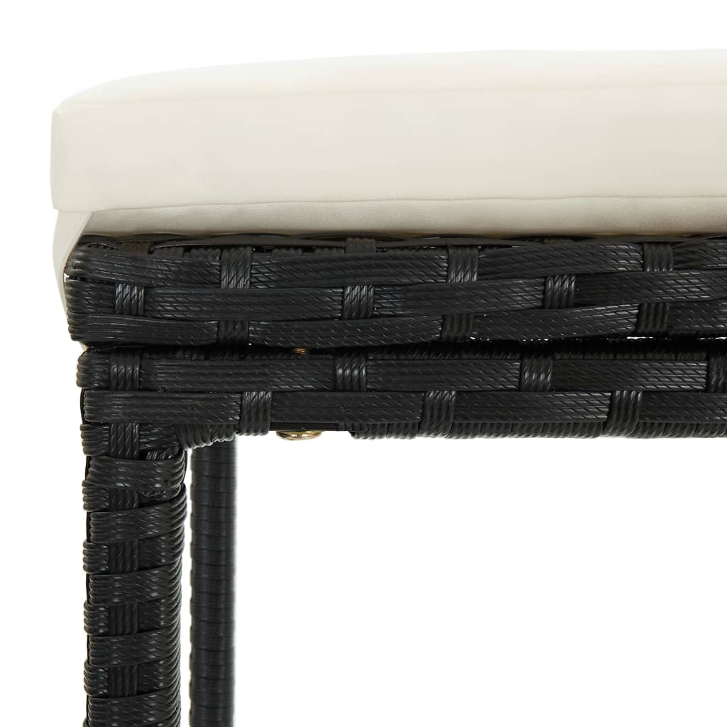 vidaXL 5 Piece Garden Bar Set with Cushions Black