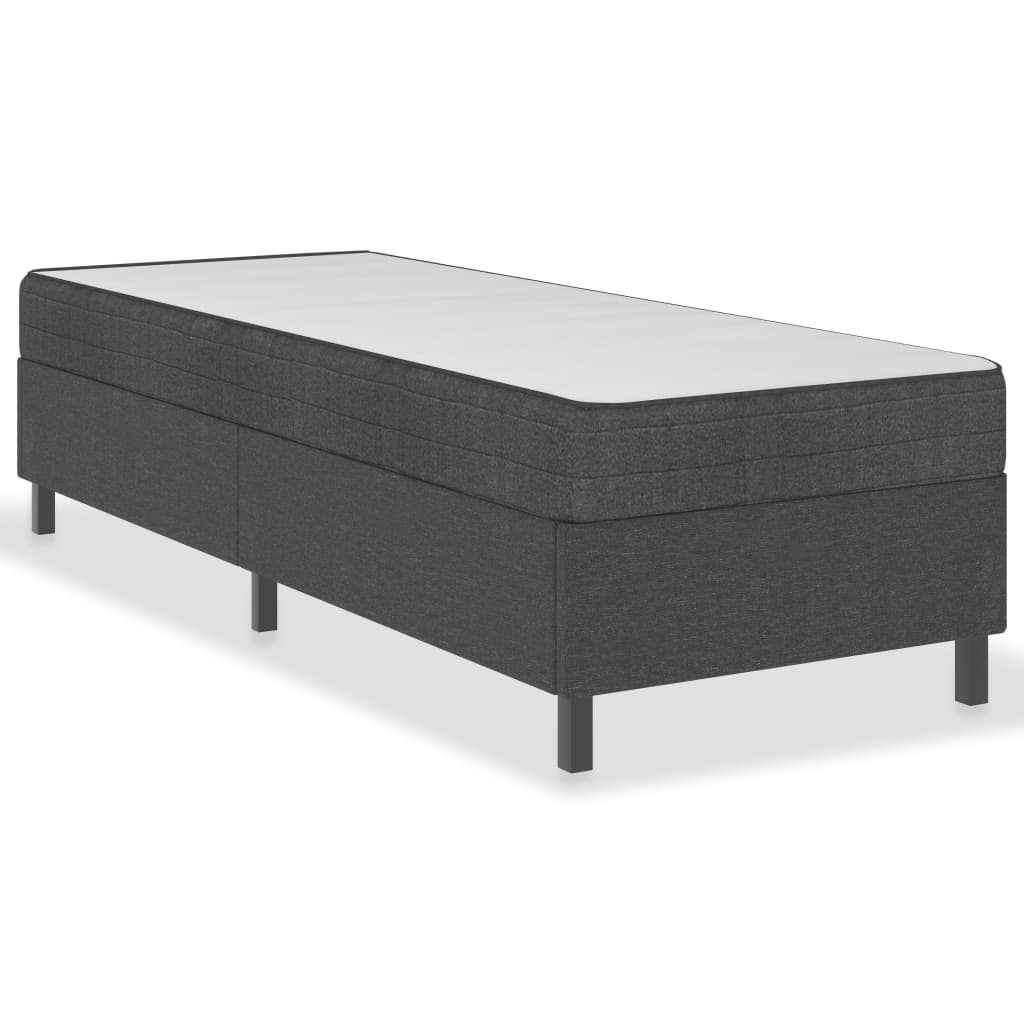 vidaXL Box Spring Bed Frame Grey Fabric 90x200 cm