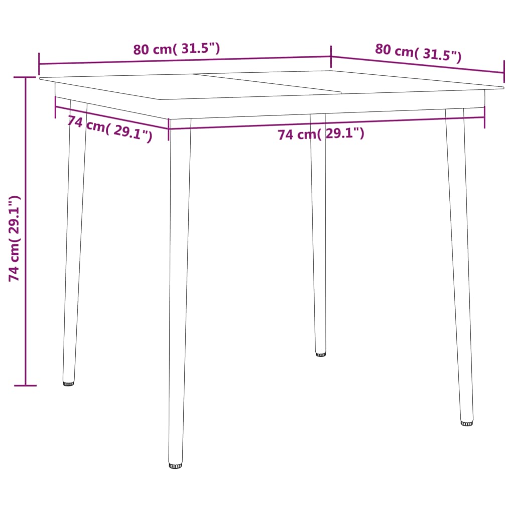 vidaXL 3 Piece Garden Dining Set Anthracite