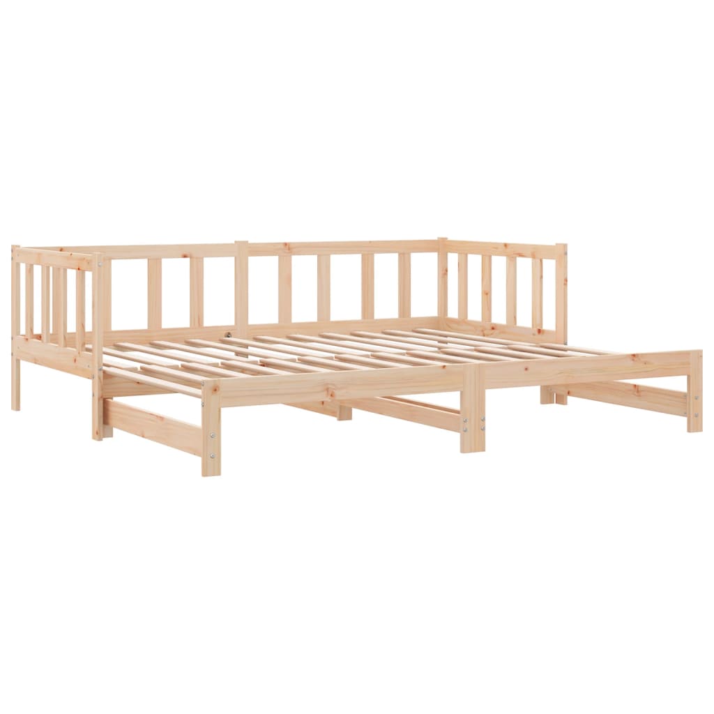 vidaXL Day Bed with Trundle without Mattress 90x200 cm Solid Wood