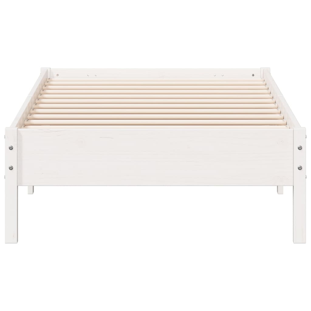 vidaXL Bed Frame White 90x200 cm Solid Wood Pine